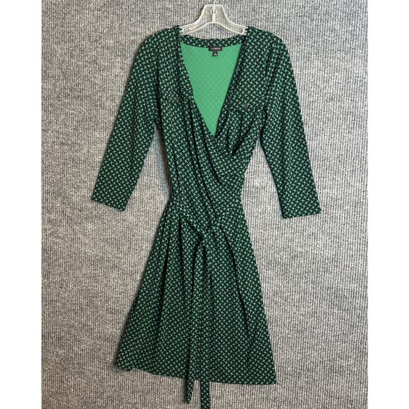 Talbots Womens Printed Shift Dress Size Medium Blue Green Classic Office Career - Picture 1 of 9